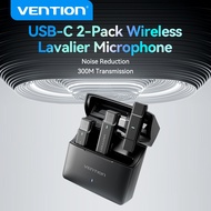 Vention  Wireless Clip-On Microphone Noise Reduction Dual-People Pickup 300M Transmission With Charg