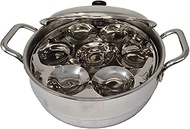 TABAKH Triply Stainless Steel Multi Kadai with Steamer Plate, Mini Idli Plate, 2 Idly Plates, 2 Dhok