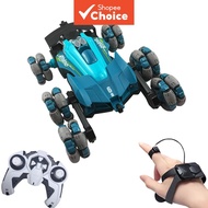 One Click Demo 6WD Stunt RC Car, LED Light Spray 360° Rotating Off Road Toy, Gesture-Controlled All-