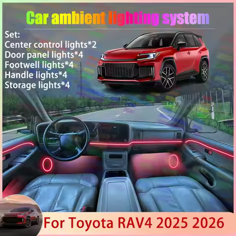For Toyota RAV4 XA60 MK6 6th Wildlander 2025 2026 2/18 in 1 Car Atmosphere Light Lamp RGB Shade Ense