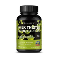 DetoxXtra Milk Thistle HPMC Capsules 120 Capsules | Liver Detox Digestive Support 80% Silymarin