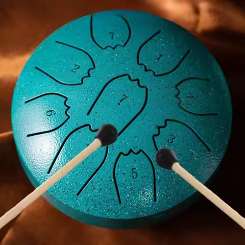 4 Inch 9 Tone Tongue Drums Mini Cute Children Hand Drum Adult Handheld Portable Tongue Drum Meditati