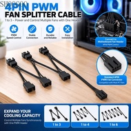 SHOOGOO PWM Fan Splitter Cable, 4Pin Universal PC Fan Extension Cable, Practical Multi-fan Y Splitte