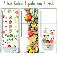 1 DOOR FRIDGE STICKER - 2 DOOR FRIDGE STICKER WITH FRUIT VEGETABLE MOTIF