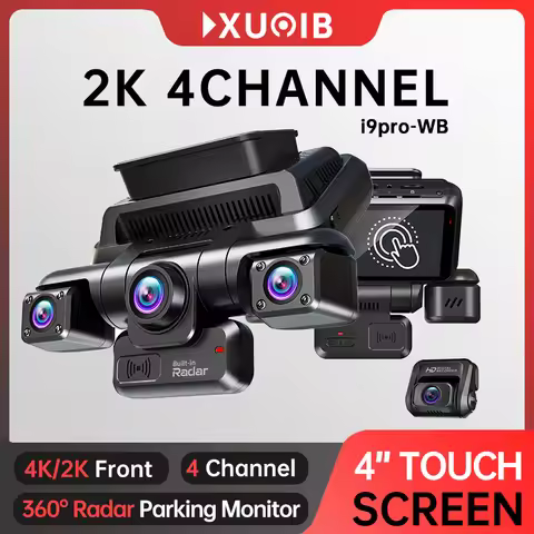 XUOIB I9pro-WB 4CH 360° Dash Cam 4'' Touch Screen 4K/2K Front for Car DVR Camera 24H Parking Mode GP