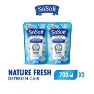 [Paket isi 2] SoSoft Deterjen Cair Nature Fresh Pouch 700ml