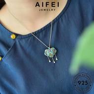 AIFEI JEWELRY Accessories Delicate Sterling Perak Perempuan Pendant 純銀項鏈 Original Chain Necklace Leher Women For Jade Rantai 925 Silver Korean N1177