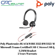 Poly Plantronics BLACKWIRE 3325 BW3325-M Microsoft Teams Certified USB-C Stereo USB & 3.5MM Headset