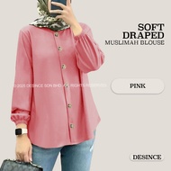 DESINCE Women's Long-Sleeved Loose Fit Blouse - Muslimah Style WT 011