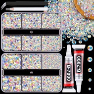 Resin Jelly Rhinestones for Crafting with B7000 Jewelry Glue, 2 Boxes Transparent AB FlatBack Crysta