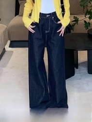 Quần Jeans Denim Nữ Ống Thẳng Cạp Cao Jennie Style Quần Ống Rộng Thường Ngày Mùa Xuân Quần Jeans Den