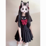 College Jumpsuit - Black Short Sleeve Sailor Uniform FAA7