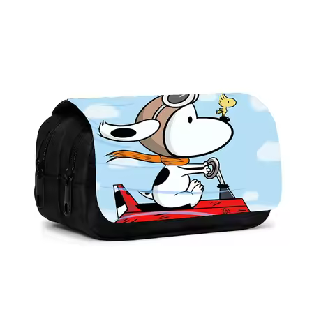 Snoopy Double Layer Large Capacity Pencil Case Multi Pattern Stationery Bag Storage Carry Pouch