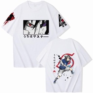Naruto Print Top Anime Style Sasuke Print T-Shirt Loose Casual T-Shirt Harajuku Style ins T-Shirt OVERSIZE
