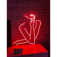 Hugging Neon Sign, One Line Couple Neon Sign Bedroom, Personalized Neon Sign, Abstract Love Sign, Bi