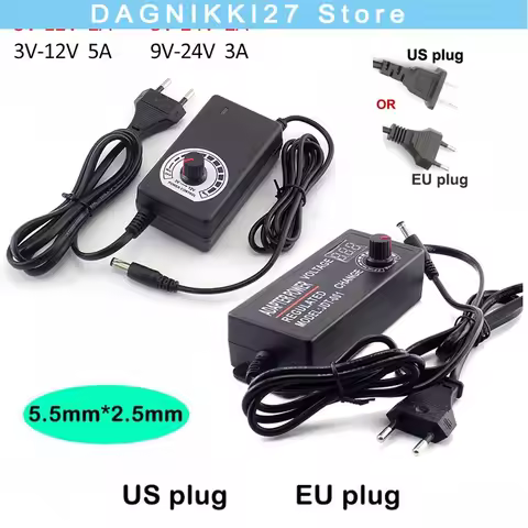 AC100-220V to DC 3V-12V 3V-24V 9V-24V 2A 3A 5A power adapter Adjustable Supply plug LED Driver adapt