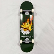 Erased “Burning Flower Green” 8.0” x 31.4” Custom Skateboard Complete
