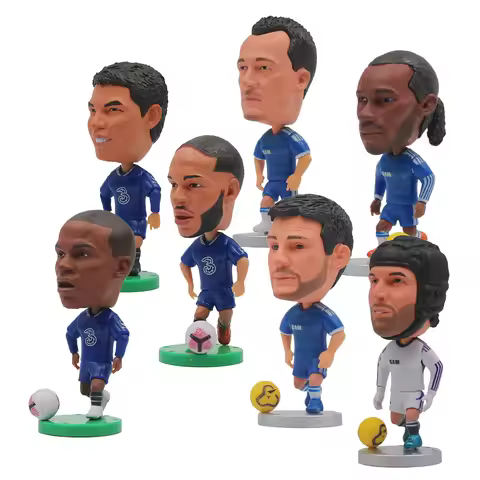 6.5cm Soccer Toys C2012 Blue C2023 Player Resin Activity Dolls