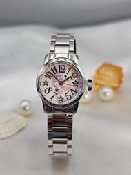 นาฬิกา(ผู้หญิง) ORIENT Japan เครื่องควอทซ์ญี่ปุ่น หน้าปัดมุกชมพู ลวดลายหัวใจ สินค้าแท้ รับประกัน1ปี