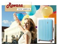 美國【Rowana】經典直條ABS鋁框旅行箱28吋-天使藍色行李箱