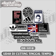 HP 1018 Dr Sticker band OASIS X ADIDAS Vinyl Waterproof Aesthetic - Suitable for Helmets, hps, and L
