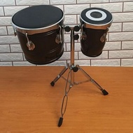Black Dangdut Drum Ketipung - Black Leather Tabla Koplo Drum - Bonus Jagrag Stand Legs