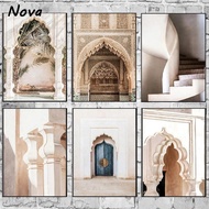 Islamic Arabic Architecture Curved Arch Canvas Painting Wall Art Frames for Living Room Hotel Home D
