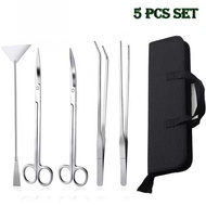 4/5 Pcs Aquarium Maintenance Tools Kit Tweezers Scissors For Live Plants Grass Accessory Fish Aquatic Pet Supplies