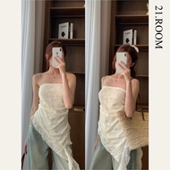 Strapless Floral Embroidered Tassel Top 21.ROOM A3048