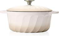 Enameled Dutch Oven with Lid, 6 QT Cast Iron Dutch Oven Pot, Dual Handles for Bread Baking, Cook, Ba