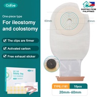 Cofoe 10pcs One-piece System Colostomy Bag  Stoma Pouch Ileostomy Activated Carbon Filter Ostomy Bag Cut Size 20mm-60mm Beige Cover for Adult
