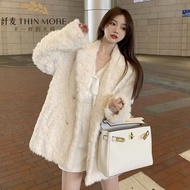 COD 2026 Fiber Wheat Extra Large Size 150kg Fat mm Lamb Plush Jacket Women Winterfrench styleCelebri