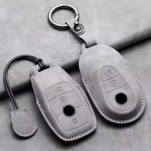 Car Key Cover For Mercedes Benz A C E S G Class GLC CLE CLA W177 W205 W213 W222 X167 AMG Leather Car