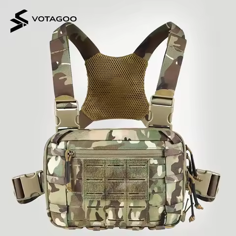 Tactical chest bag EDC chest bag 2L practical Molle chest equipment bag with CCW compartment adjusta
