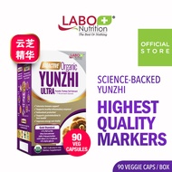 LABO Nutrition Bioactive Organic Yunzhi Ultra Turkey Tail + 7 Mushroom Extracts for Immune Health Recovery &amp; Digestion Support with Lingzhi Yunzhi Cordyceps Sinesis Cordycep Militaris ABM Shiitake Maitake  • 90 Capsules