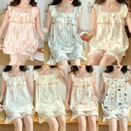 Loungewear Pajamas Women Nightdress Casual Pajamas Sling Pajamas Women with Chest Pads Cloud Cotton 