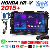 HILMAN อแอนดรอย 9นิ้ว HONDA HRV 2015 จอตรงรุ่น จอแอนดรอย วิทยุติดรถยนต์ เครื่องเล่นวิทยุ GPS WIFI Ap