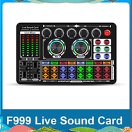F999 Sound Card Audio Mixer Live Sound Card Voice Changer Mixing Console Amplifier Sound Card Phone 