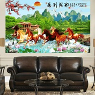 Ready Stock 50309 Eight horses to success Eight horses Decorative Painting Living Room Office Self-A