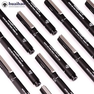 HUAIHAO 6PCS Uni Pin Drawing Pen Fine Line 005 01 02 03 05 08 Needle pen H1K7