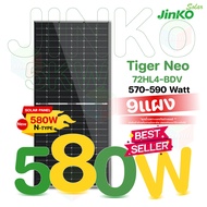 แผงโซล่าเซลล์ 5KW 9แผง Solar Panel Bifacial (แผงสองหน้า) Jinko Tiger Neo 580W N type