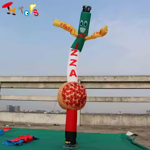Fast Shipping 4m/5m/6m Giant Inflatable Pizza Dancer Outdoor Advertising Sky Dancer for Fast Food St