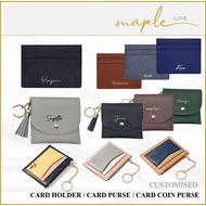 [SG Ready Stock] Customised | Personalised Name on Saffiano Leather Card Holder |Card Purse|Ezlink Card Holder | Gifts