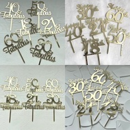 10 Pieces Happy Birthday Cake Topper, Happy 18th / Happy 21 / Happy 30 / Happy 40 / Happy 50 / Happy