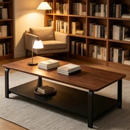 Minimalist Wooden Coffee Table - 2-Tier Center Table