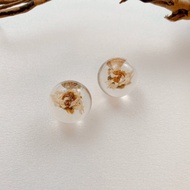 [ZANZAN ZANZAN] Three-Dimensional Preserved Flower Crystal Ball Earrings [EK46AK003]