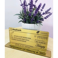 MOCKUP/REPLICA CHEQUE MAS KAHWIN @ HANTARAN KAHWIN ACRYLIC PLASTIC