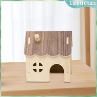 [lzdhuiz3] Hamster Wood House Hideout Hamster Habitats Decor for Syrian Hamster Gerbils