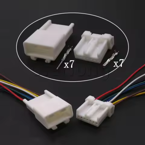 1 Set 7 Ways AC Assembly Auto Parts Car Electrical Socket Automobile Unsealed Wire Harness Connector