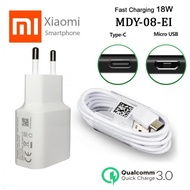 18W Fast Charging Charger Xiaomi Redmi Note 8 Pro Type C USB MDY-08-EI mi Type C Charger Original